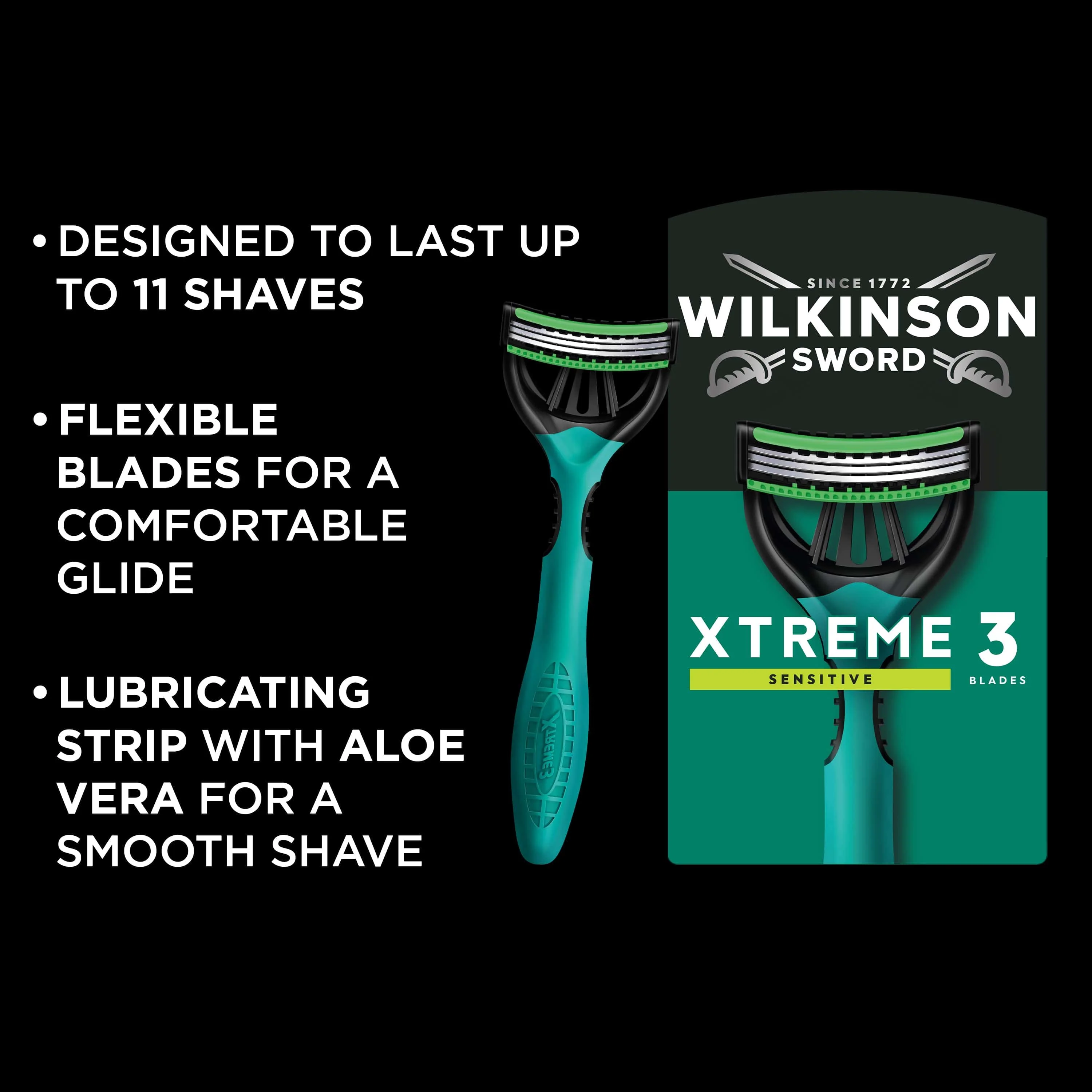 Xtreme 3 Sensitive Men's Disposable Razor 4 pack - Image 2